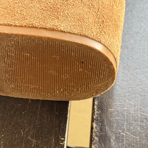 Kate Spade Garden Scalloped Ankle Booties Size 7.5 Tan Suede Pull-On Block Heel - Picture 8 of 8